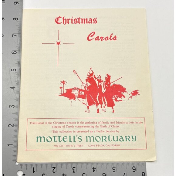 Mottells Mortuary Christmas Carols Booklet Long Beach CA 1950s Ephemera - Picture 4 of 7